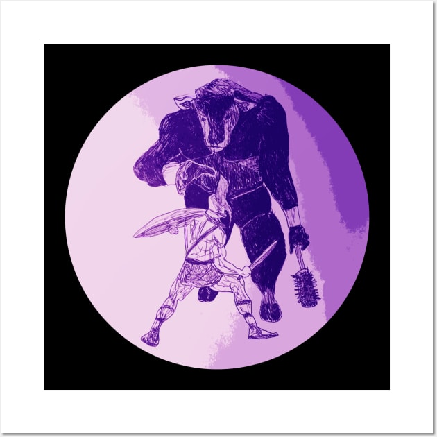 Minotaur Purple Wall Art by Zachfan1212